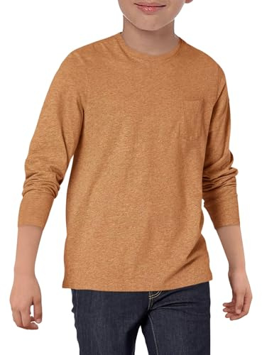 Haloumoning långärmad t-shirt för pojkar bröstficka | Bröstficka, vanliga toppar, sport, ledig, enkel, mjuk, lätt, ledig, skolkläder, barn, barn