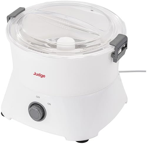 Judge Pelador eléctrico de patatas, funcionamiento totalmente automático con un solo toque, capacidad de hasta 800 g de patatas, pelador de frutas y verduras para zanahorias, chirivías, remolacha y