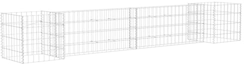 Gecheer Silver Steel Wire Gabion Planter, 260x40x40cm, High Load Capacity, Easy Assembly Model145658