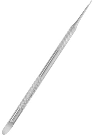 FRCOLOR Herramienta de Manicura de Acero Inoxidable Doble Removedor de Cutículas Profesional para Cuidado de Uñas Casa y Salón Portátil y Duradera para Eliminar Muerta