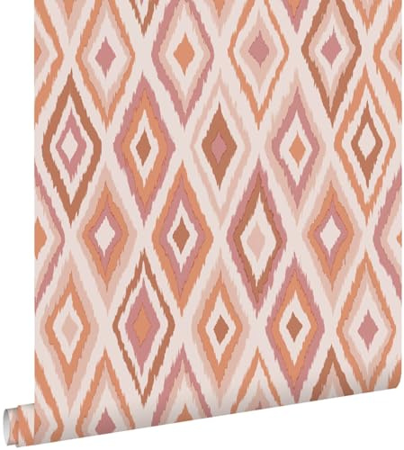 papier peint à carreaux rose et terracotta 50 x 900 cm - ESTAhome