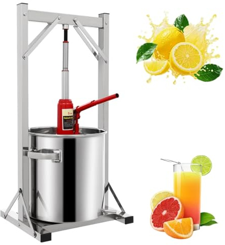 22 l fruktpress fruktpress med hydraulisk äppelpress manuell fruktvinpress grönsakspress bärpress juicepress multifunktionell juicepress i rostfritt stål med filtervinpress, max tryck 3T