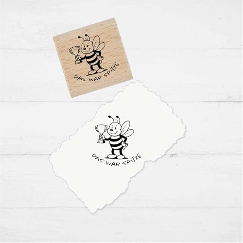 Lehrerstempel „Das war Spitze“ – Motivstempel Biene | Lobstempel für Schule, Grundschule, Hausaufgabenheft & Schulhefte