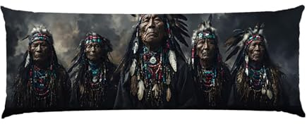 Cuscino Corpo Cuscino Gravidanza 160x50cm, Supporto Total Body Ergonomico, Copricuscini Allattamento e Maternità con Federa Velluto Lavabile, per Schiena, Pancia e Gamb, Decorativi (Gli indiani.) p726