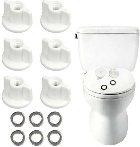 WC-Sitz Rückenmutter Unterlegscheibe Set M6 Gewinde für 6 mm Schraube - Toilettenhardware Ersatz für Obere Befestigung mit Scharnieren