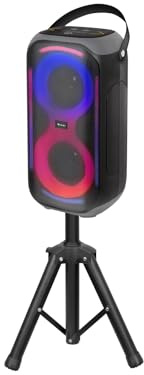 Trevi XFest XFM 225 W Speaker Wireless 50W con Treppiede e Microfono Senza Fili, Cassa Portatile per Feste e Karaoke con TWS, USB, AUX-IN, Luci LED Multicolor, Batteria Ricaricabile USB-C