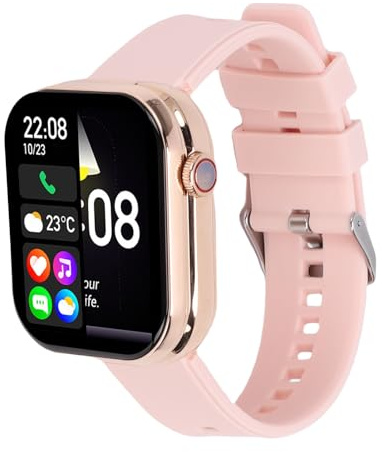 Keenso Montre Intelligente avec écouteurs, écran HD 2,02 Pouces, Montre de Suivi de la Condition Physique avec écouteurs sans Fil pour Android iOS (Gold)