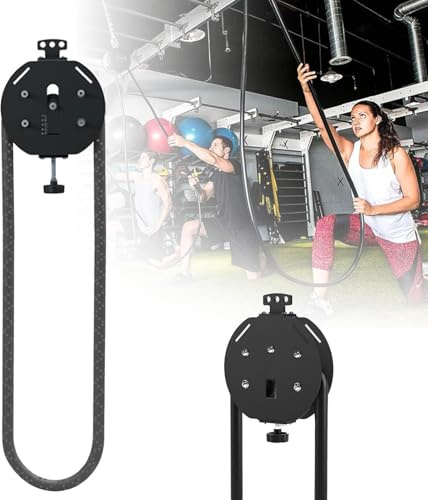 JHOMHF Entrenador De Cuerda Sin Fin Máquina Escalada con Cuerda De Nailon Primera Calidad For Entrenamiento De Cuerpo Completo Sistema De Poleas Entrenamiento Resistencia A Intervalos(Black)
