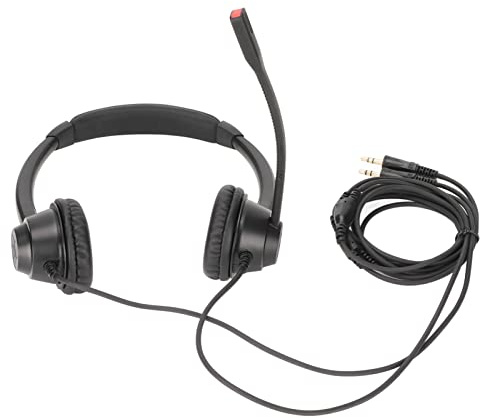 ETYUDPABV H390D - Cuffie binaurali per servizio clienti per PC, cuffia telefonica con microfono a cancellazione di rumore, cuffia da ufficio ultraleggera per PC, comoda cuffia per