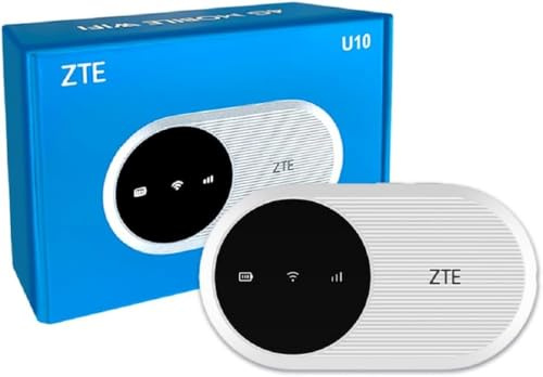 ZTE U10 Mobiler Router Hotspot 4G WiFi CAT4 Modem 287Mbps für bis zu 32 Geräte weiss - 2000 mAh Akku (Generalüberholt)