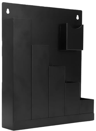 ACOGEDO Support Mural pour Serre-câbles, étagère de Rangement Métallique à 5 Compartiments avec Trous Pré-percés pour Atelier, Garage ou Maison