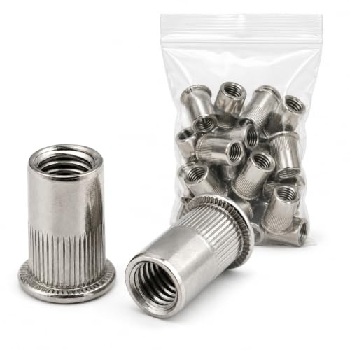 Forbabe 20 Stück M10 Nietmuttern, Blindnietmuttern Edelstahl | Einschlagmuttern Gewindenieten, Einpressmuttern Einziehmuttern Hülsenmutter für Metallplatten Rohre