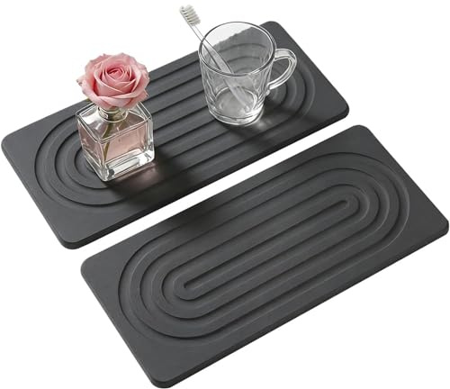 Tappetino per asciugare i , base assorbente d'acqua, 20 x 10 x 3 cm, design ad asciugatura rapida, accessorio per asciugare il bancone della cucina, assorbe rapidamente l'umidità, adatto per