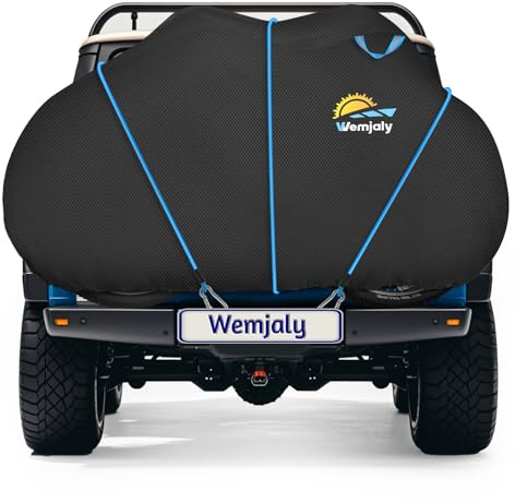 Wemjaly Bike Cover for 2 Bikes - 900D Bicycle Cover Outdoor Waterproof & Heavy Duty, PU Coating Bike Covers with 6M Elastic Cord, Bicycle Rack Covers fits Car Rack Transport