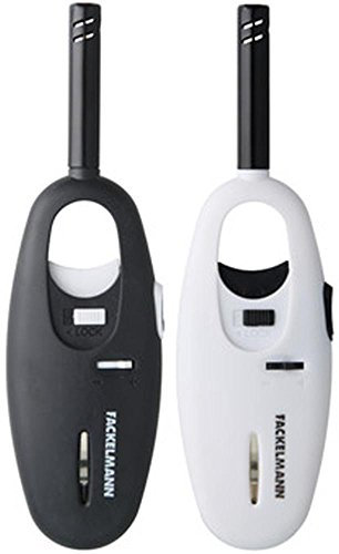 FACKELMANN Encendedor de gas cocina recargable para vela, estufa de gas, barbacoa, chimenea, camping. Hecho de plástico polipropileno, colores aleatorios: blanco-negro, 0,5x16x5 cm, 1 ud.