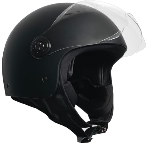 Jethelm Helm Motorradhelm RALLOX 229-2 matt schwarz S M L XL