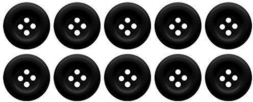 Soul-Cats Knopfset in verschiedenen Farben und Größen Kunststoff bunt, Größe: 18 mm;Farbe: Schwarz