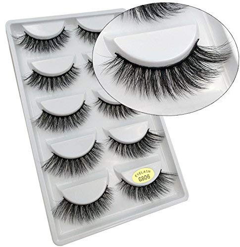 5 Paare Lange 3D Falsche Wimpern Natürliches Aussehen Schwarz Wimpern Erweiterung Makeup Style G806