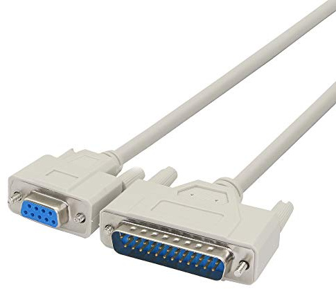 PNGKNYOCN DB9 auf DB25 Konvertierungskabel RS232 Buchse auf DB25 Stecker Nullmodem serielles paralleles Druckerkabel für DTE PC Mac Linux Datenübertragungskommunikation (1.5M)