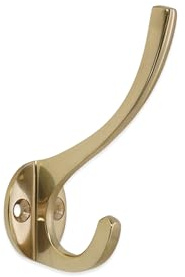Infinity Decor Victorian Style Solid Brass 115mm Wall/Door Mounted Coat Hook for Hanging Hat, Clothes, Scarf, Key, Bag in Polished Brass- Heavy Duty with Premium Quality