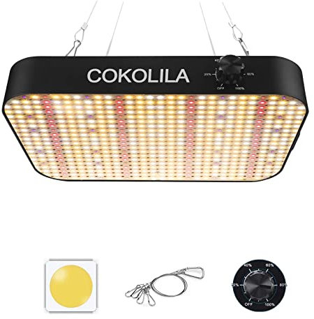 COKOLILA Dimmbarer Led Grow Lampe, 600w LED Pflanzenlampe Vollspektrum mit 588pcs SMD Leds, UV & IR Dasiy Chain Funktion Grow Light für Zimmerpflanzen, Gemüse, Blume