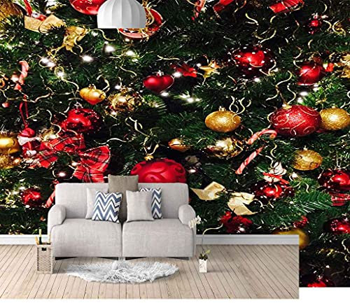 FVGKYS Wandbilder Schlafzimmer Erwachsene Kinder Tapete Plakate 3D Bunte Weihnachtskugeln Zum Aufhängen Selbstklebend Wandgemälde Wandtattoo Kunst Dekoration Für Wohnzimmer Küche Wanddekoration 200x15