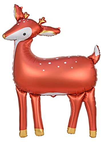 XXL Folienballon süßes Reh Ballon Deko Geburtstag Mädchen Junge Geschenk Kindergeburtstag Weihnachten Motto Party Wald Waldtiere Deer 105cm