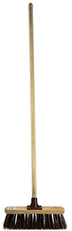 Newman & Cole Outdoor Sweeping Brush Stiff Yard Patio Garden Broom Synthetic Hard PVC Bristle Fitted with Wooden Handle (Unassembled, Pack of 1)