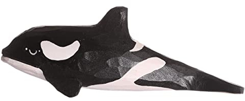 Wudimals - 40800 - Seetiere, Orca, Holz, handgeschnitzt, handbemalt, 13,5cm x 7cm