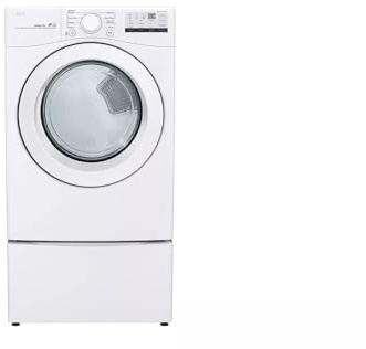 LG 7.4 Cu. Ft. Vented Stackable Gas Dryer in White with Sensor Dry