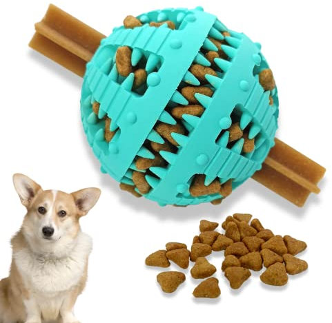 PawsOnly | Hundespielzeug | Leckerli Ball für Hunde | Intelligenzspielzeug | Snackball Hund | Hundebeschäftigung | Futterball Naturkautschuk | Welpenspielzeug | Zahnputzball (Klein 6 cm, Blau)