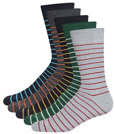BEN SHERMAN Women's Makybe Diva Mens Trew Socks, Navy/GRML/Green/Charcoal, 4_7 (Pack of 5)