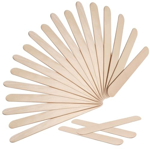 60 Pcs Waxing Sticks Spatulas UK Disposable Professional Wooden Wax Craft Sticks Spatulas Suitable for Warm and Hot Waxes Wax Applicator Sticks for Body Hair Removal Flat Round End
