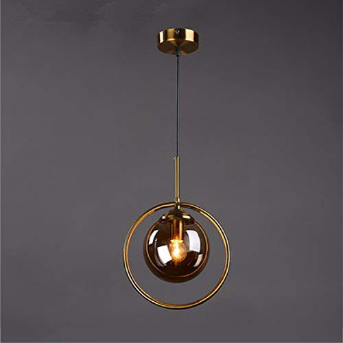 TCHAU Magic Bean Lámpara Colgante Moderna Bola De Vidrio Lámpara De Araña De Una Sola Cabeza Lámpara Colgante Suspendida Ajustable for Restaurante Mesa De Comedor Dormitorio,SmokyGray+CoolWhite-5W (C