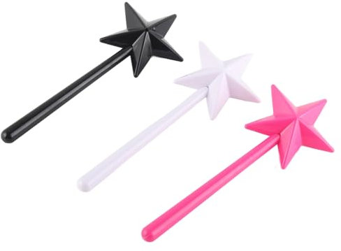 Varita Mágica Salero y Pimentero, 3 Piezas Pentagrama Salero en Forma de Estrella Palo Mágico Condimentos Recargables Dispensador de Especias Accesorios de Cocina Rosa Negro Blanco