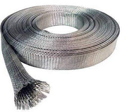 Kabelschlauch,Kabelschutzschlauch,Kabelschutz 10m 2/4 / 6/8 / 10mm flach verzinnter Kupfer-Braid-Hülse-Screening-Rohrkabel-DIY (Color : Tin plated, Size : 10mm)