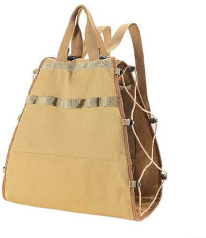 Zaino porta legna da ardere, pacchetto di legna da campeggio con può essere piegato, design con fibbia e cinque fori per appendere la stufa a legna da campeggio in interni ed esterni