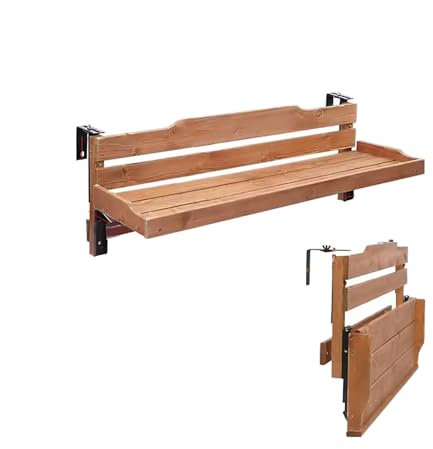 ZXTRYBHD Tavolo Pieghevole a Muro per Esterno, Scrivania Sospesa per Balcone, Tavolo da Bar con Ringhiera Sospesa, Scrivania a Scomparsa per Giardino con Patio(Size:35.4in/90cm)