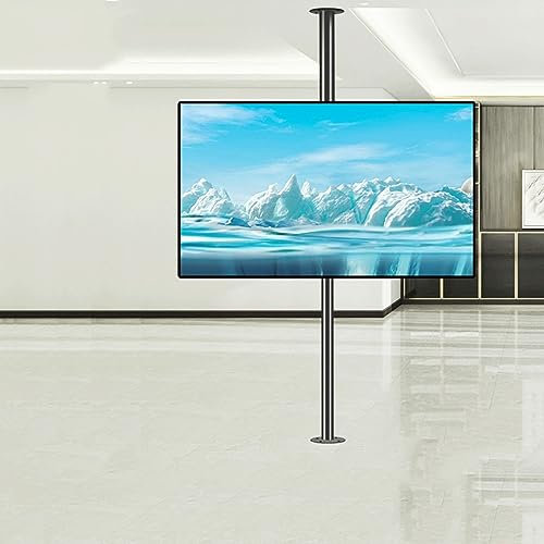 Verstellbare, neigbare und schwenkbare TV-Deckenhalterung – TV-Bodenständer – 360 Grad drehbarer Rahmen, Bodenständer, Trennwand, drehbares Gestell, drehbarer TV-Schrank, drehbarer Sockel, passend fü