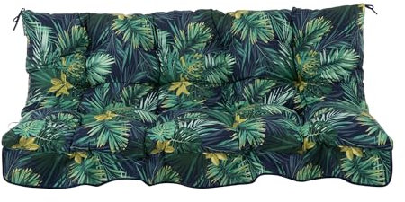 PATIO Gartenbank Auflage 150 cm mit Rückenlehne Piemont Hollywoodschaukel Polster grün 2 teilig Volant vorne