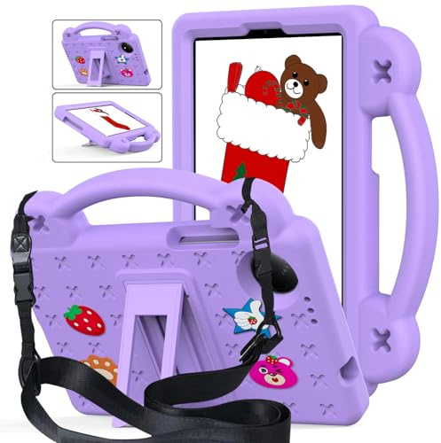 Custodia Bambini Compatibile per Xiaomi Redmi Pad SE 8,7 Pollici 4G 2024 Tablet, Cover Protettiva EVA Antiurto con [Tracolla] [Maniglia], Viola