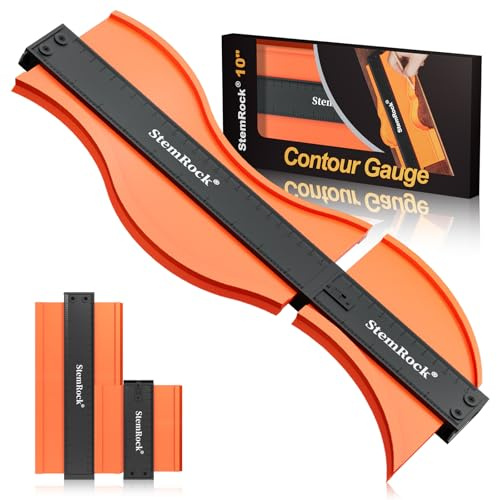 Shape Gauge Ruler Marking Tools 2pcs, 10+5 inch Laminate Flooring Shape Measuring Tools, Carpenter Gadgets for Men, Dad Boyfriend Mens Gifts for Christmas, Stocking Fillers for Him from Daughter Son