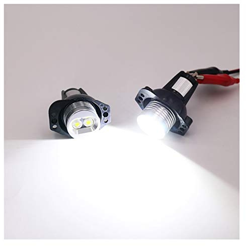 LED Faros Angel Eyes,Angel Eyes LED Marcador 2 PCS LED Marcador Uso apto para BMW E90 E91 Angel Eyes Led Light Bombilla Blanco 20W 2006-2008 3 Series E90 E91 Seadon Wagon Footlights