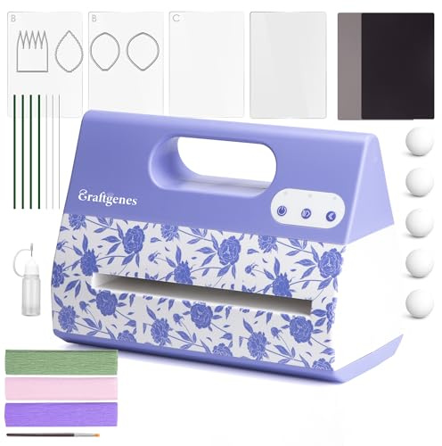 CraftGenes A4 Electric Die Cutting & Embossing Machine, 9 Inch Automatic Craft Machine with Cutting Plates, Embossing Mat & Shim for Card Making, Scrapbooking, Crepe Paper Flowers & DIY Crafts