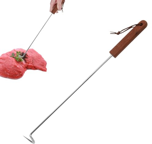 Gancho para carne – Gancho giratorio de carne para asar – Accesorios de barbacoa, herramienta de torneado de alimentos para costillas, pollo, perros calientes, verduras
