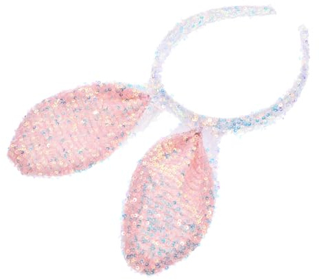 Ipetboom Glitzerndes Hasenohren Haarreif aus Pailletten Dekoratives Cosplay Ohrenstirnband für Damen Geeignet als Foto Requisite und Spielzubehör zu Ostern