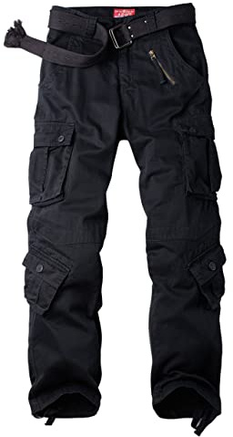 pluvialix Damen Hosen Cargo Hose Multi Taschen Wanderhose Workwear Reißverschluss Armee Militär Outdoorhose Relaxed-Fit Trekkinghose CargohoseSchwarz Tag 6