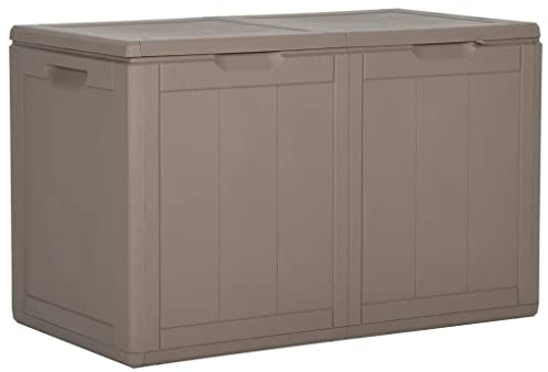 Tino Tech 80,5x44,5x51 cm 180 L Braun Aufbewahrungsbox in Rattan-Optik Gartenboxen Balkontruhen Gartenallzwecktruhe Spielzeugbox Outdoor Allzwecktruhe in 100% PP (Polypropylen)