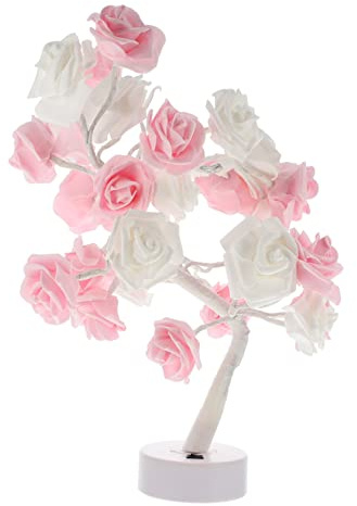 SOPOTUTU Lampada da Tavolo LED Forma Rosa Luce Decorativa Rgb Design Unico e Energetico Senza Batteria