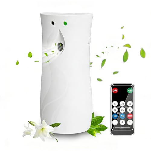 Dispenser Automatico di Profumo con Telecomando,Diffusore Spray Aerosol Regolabile,3 Modalità per Deodoranti 300ml,a Parete/da Tavolo,a Batterie,per Casa,Bagno,Ufficio,Bianco